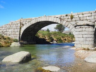 Roman bridge Lozere Cevennes national park Tarn river