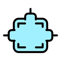 Cable junction box icon. Outline cable junction box vector icon color flat isolated