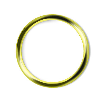 Golden ring 3d render isolated on a white background