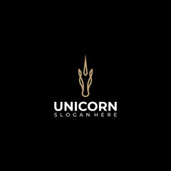 Unicorn  horse logo style line art