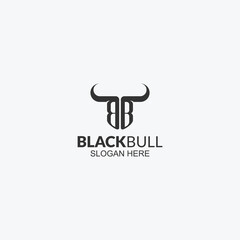 Letter BB Horned bull logo design