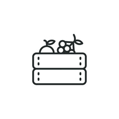 simple vector icon fruit box editable. isolated on white background. 