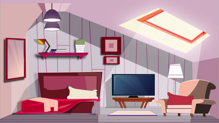 Modern bedroom illustration project
