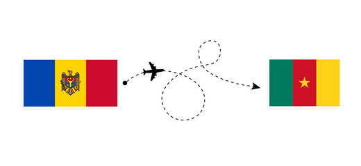 Flight and travel from Moldova to Cameroon by passenger airplane Travel concept