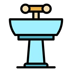 Conduit pipe icon. Outline conduit pipe vector icon color flat isolated