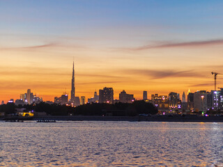 Obraz premium Cityscape at the sunset. City. Urban