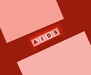 AIDS letters on wooden cubes. STD sexually transmitted diseases
