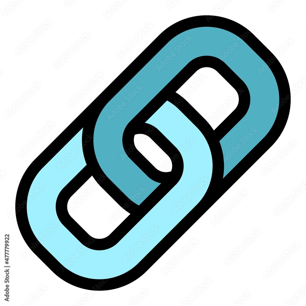 Poster chain url icon. outline chain url vector icon color flat isolated