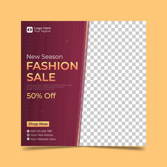 New season fashion sale social media post and web banner template