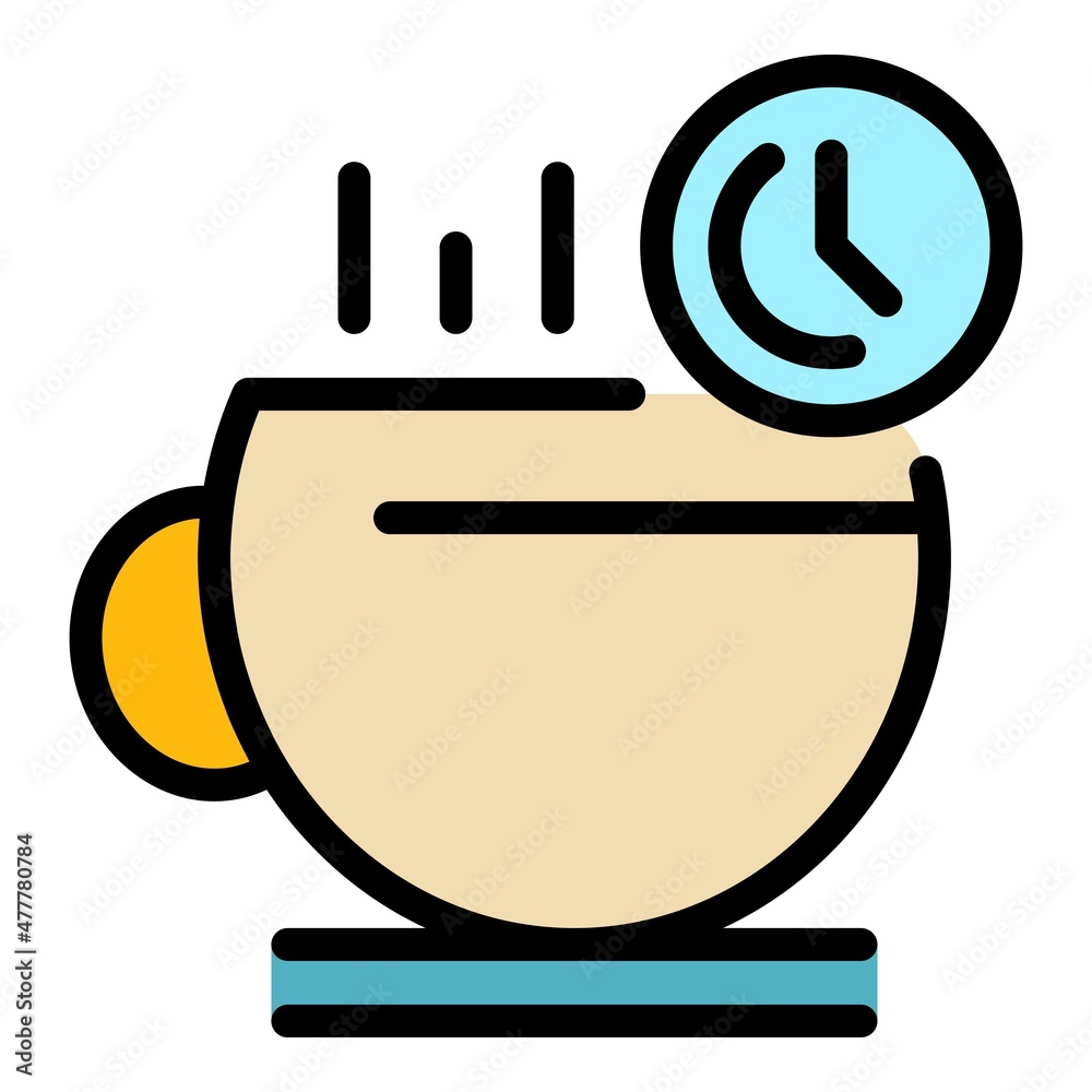 Wall mural coffee break icon. outline coffee break vector icon color flat isolated