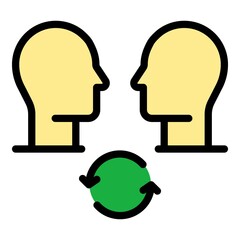 People contribution icon. Outline people contribution vector icon color flat isolated