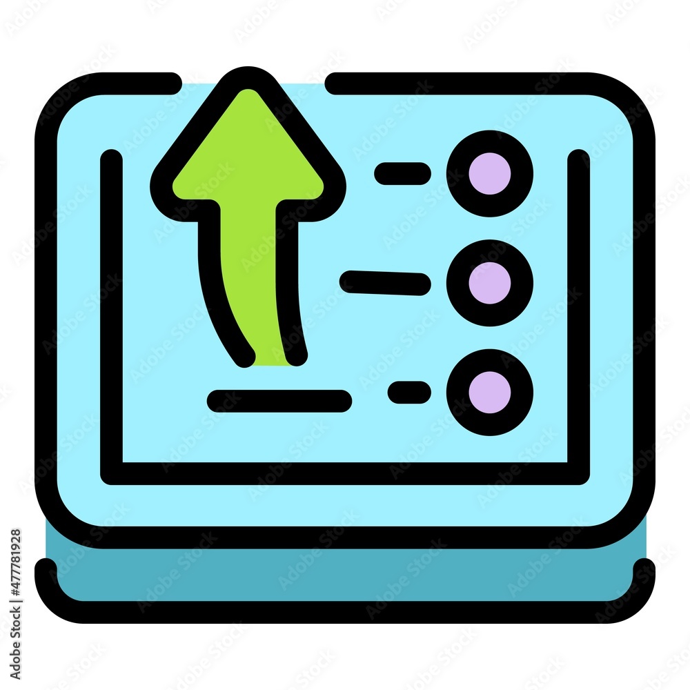 Poster reply message icon. outline reply message vector icon color flat isolated