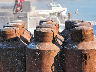 Old Fish Canisters at the Harbour
