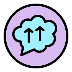 Repost cloud icon. Outline repost cloud vector icon color flat isolated