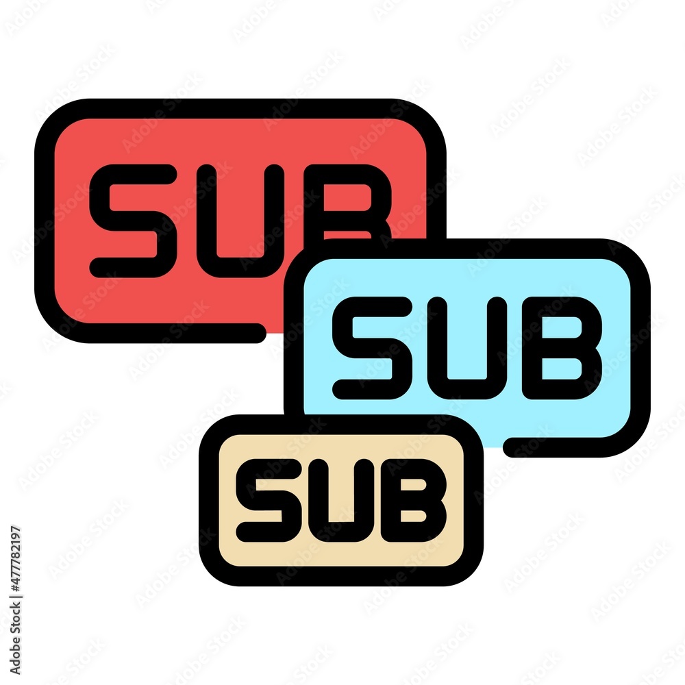 Poster subscribe button icon. outline subscribe button vector icon color flat isolated
