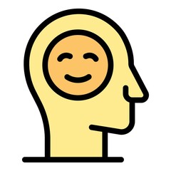 Self-esteem emoji icon. Outline self-esteem emoji vector icon color flat isolated