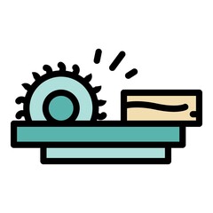 Paper production wood icon. Outline paper production wood vector icon color flat isolated