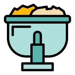 Manufacturing of paper icon. Outline manufacturing of paper vector icon color flat isolated