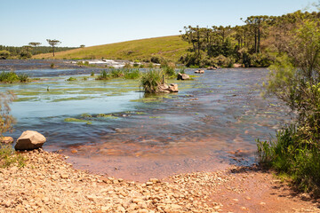 Tainhas River with rocks and vegetation around