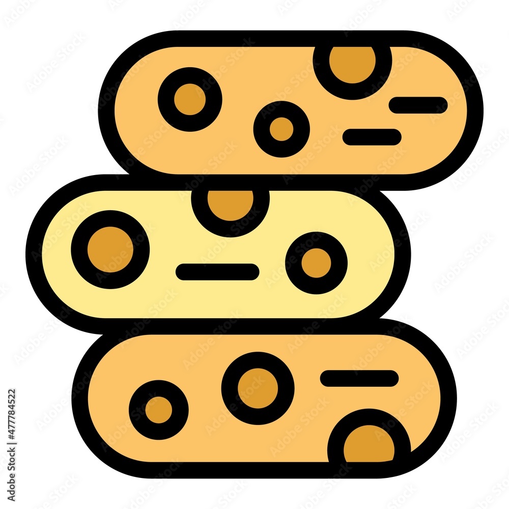Wall mural Butter cheese icon. Outline butter cheese vector icon color flat isolated - Wall murals