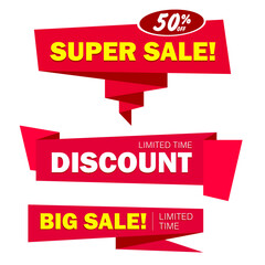 Discount. Set of promotional banners