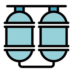 Raw milk container icon. Outline raw milk container vector icon color flat isolated