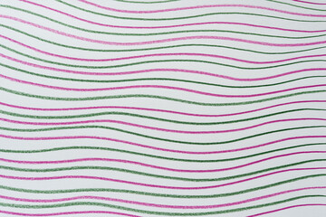 violet and green pencil crayon lines on paper