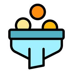 Funnel market icon. Outline funnel market vector icon color flat isolated