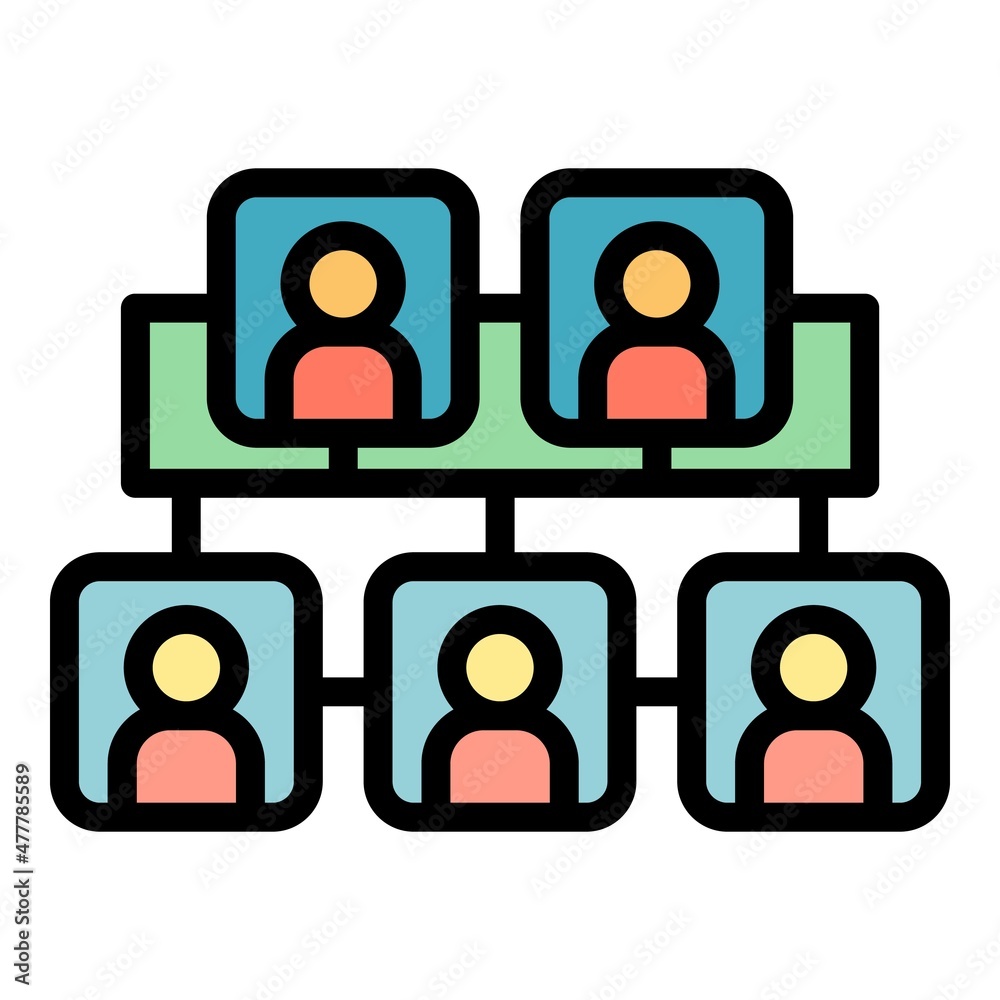Poster clients segmentation icon. outline clients segmentation vector icon color flat isolated