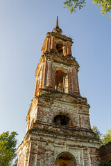 Fototapeta na wymiar an old abandoned bell tower