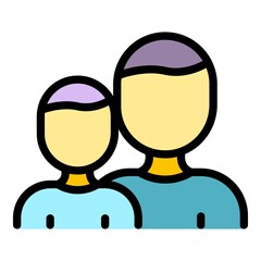 Public target audience icon. Outline public target audience vector icon color flat isolated