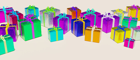 bunte geschenk pakete