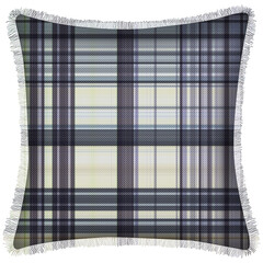 Cushion isolated with Checks and tartan Seamless repeat modern pattern with woven texture
