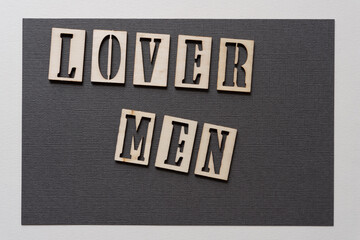 the words "lover men" on paper