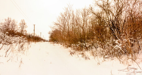 Cloudy winter december day Ukraine