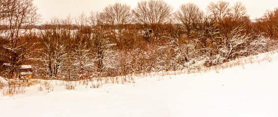 Cloudy winter december day Ukraine