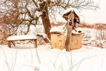 Cloudy winter december day Ukraine
