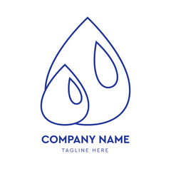 Water drop. Contour logo. Flat vector