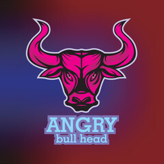great angry bull logo, strong bull head vector illustrations