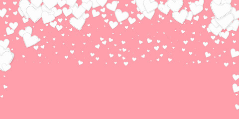 White heart love confettis. Valentine's day fallin