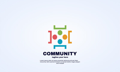 illustration community logo design template