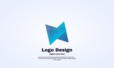 abstract letter n logo icon illustrator