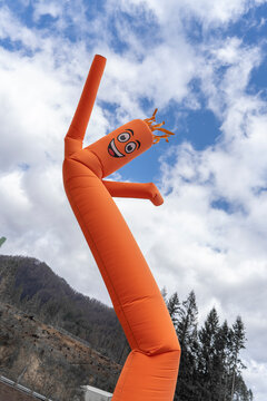 Orange Inflatable Arm Flailing Tube Man