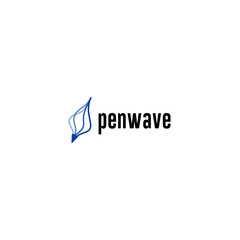 Minimalist flat simple design PENWAVE logo design