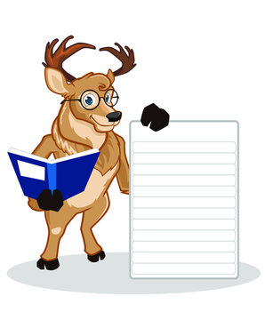 deer mascot cartoon in vector