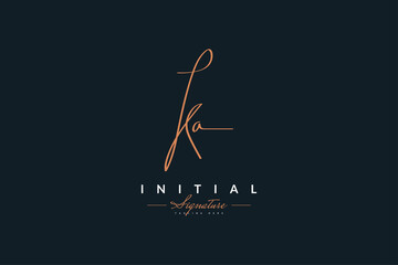 Minimalist Letter K and A Logo Design with Handwriting Style. KA Signature Logo or Symbol for Wedding, Fashion, Jewelry, Boutique, Botanical, Floral and Business Identity - obrazy, fototapety, plakaty