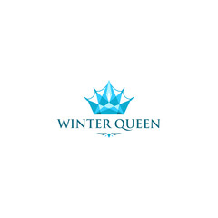 Fototapeta na wymiar Modern colorful WINTER QUEEN crystal logo design