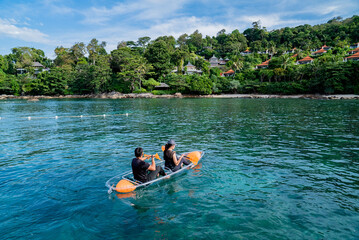 kayaking on a island