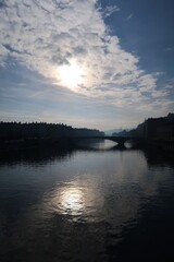 Bonaparte Bridge in Lyon at dusk. Lyon, Rhone-Alpes, France.