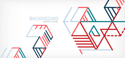 Abstract background. Color lines on white background. Linear abstract composition. Techno or business concept for wallpaper, banner, background, landing page